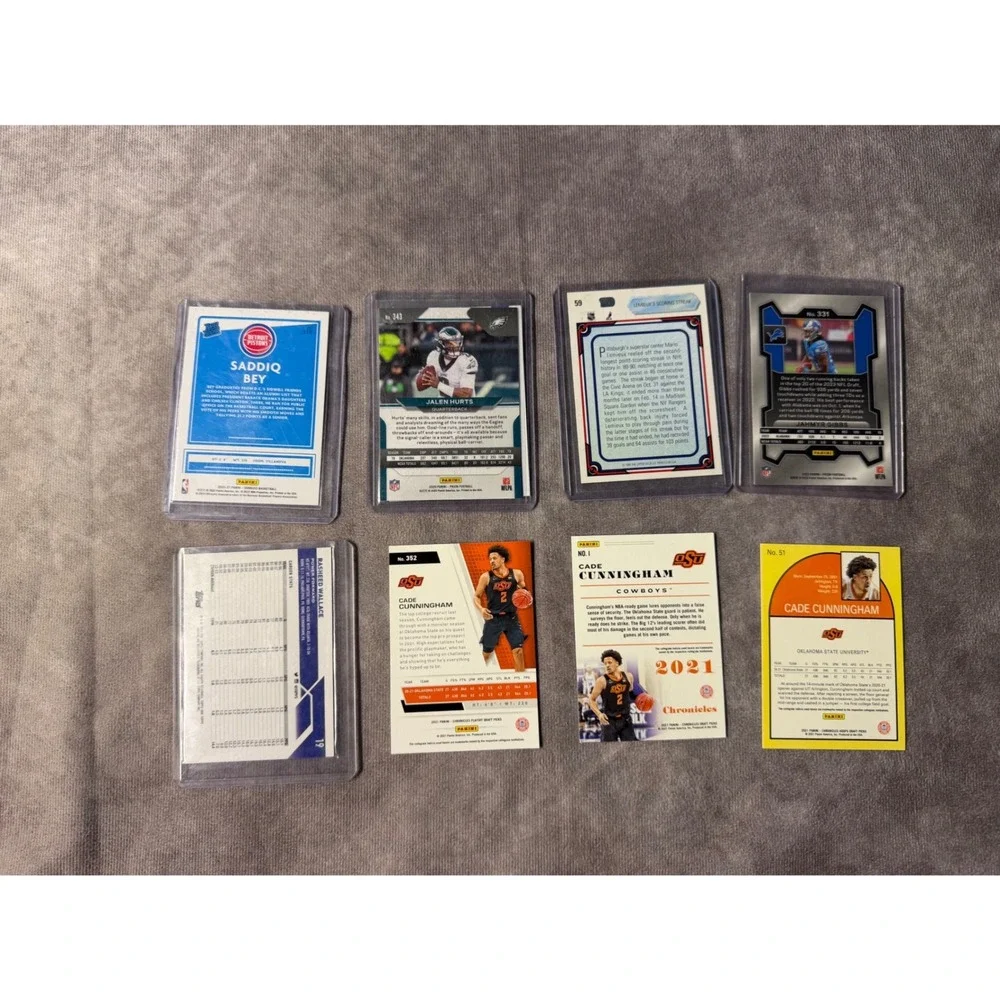 Cade Cunningham Jahmyr Gibbs Jalen Hurts Rookie Card Lot Panini Topps 8 Cards